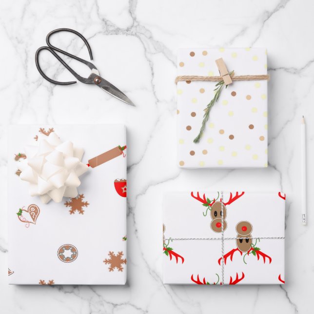 Gingerbread Cookies and Assorted Gift Wrap Sheets (Front)