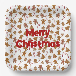 Gingerbread Cookies and Candy Canes  Paper Plate
