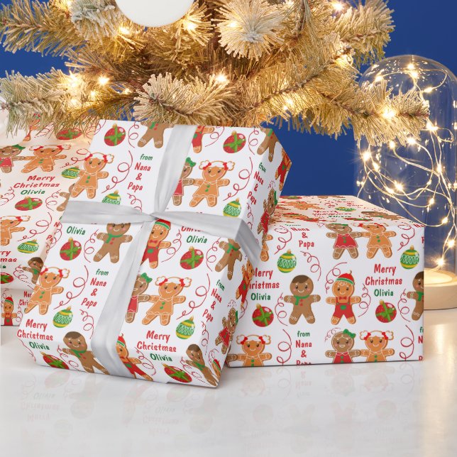Gingerbread Cookies and Christmas Ornaments Wrapping Paper (Holidays)