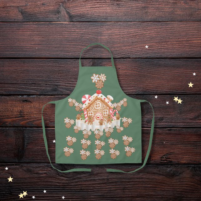 Gingerbread cookies and milk green apron (Creator Uploaded)
