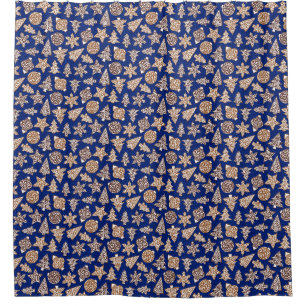 Gingerbread Cookies Blue Elegant Christmas