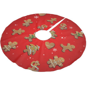 Gingerbread Cookies Brushed Polyester Tree Skirt