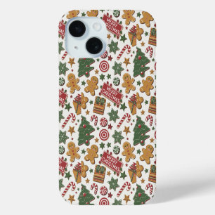 Gingerbread cookies, candy and Christmas trees, iPhone 15 Case