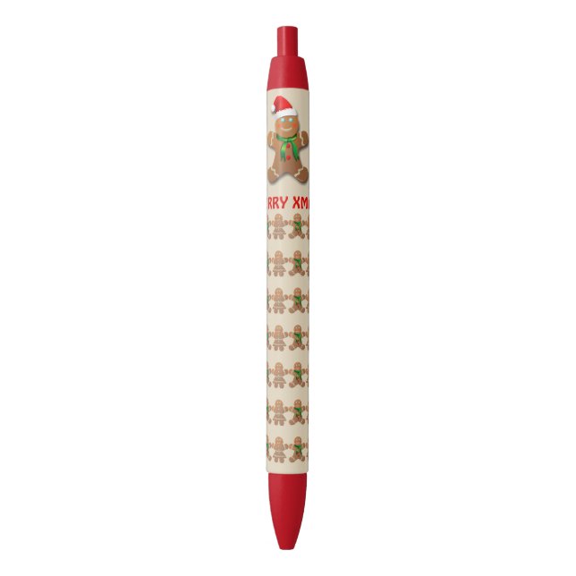 Gingerbread Cookies Celebrating Christmas Black Ink Pen (Front Vertical)