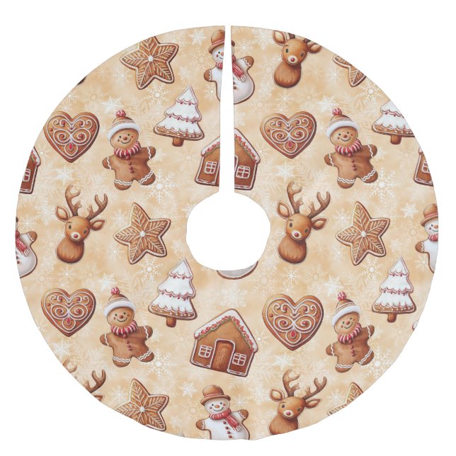 Gingerbread Cookies Christmas Brushed Polyester Tree Skirt (Front)
