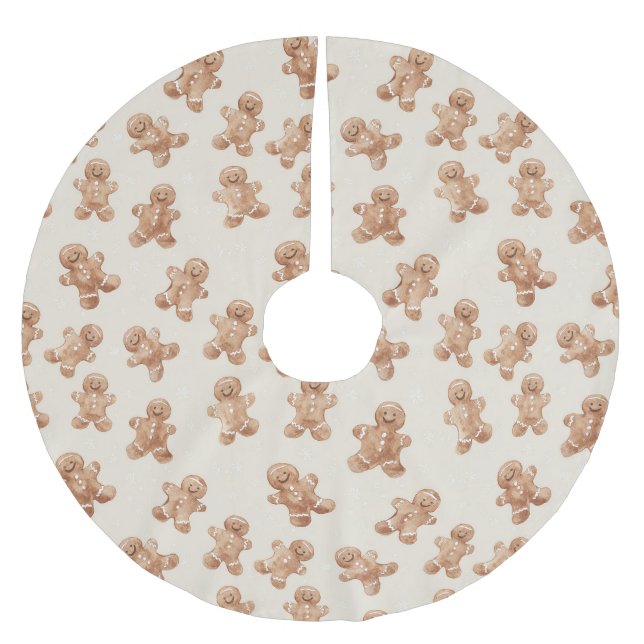 Gingerbread Cookies Christmas Brushed Polyester Tree Skirt (Front)