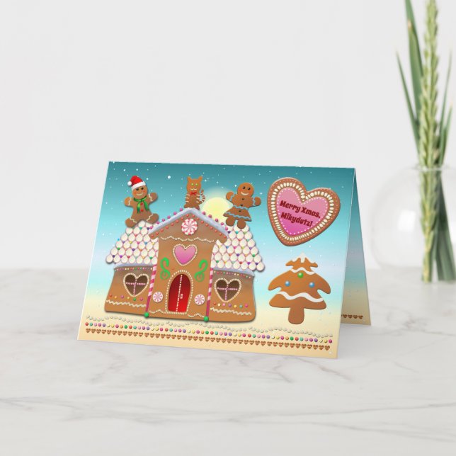 Gingerbread Cookies' Christmas Party Holiday Card (Front)