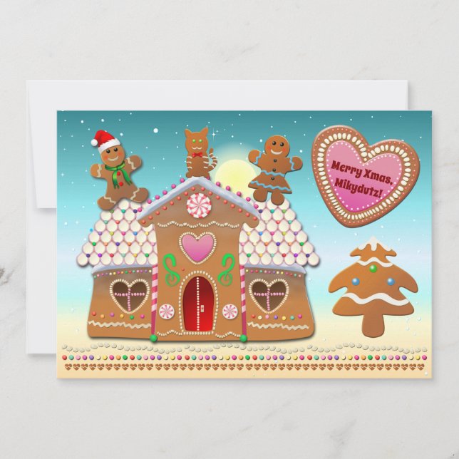 Gingerbread Cookies' Christmas Party Holiday Card (Front)
