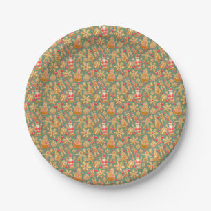 Gingerbread/cookies/Christmas patterned Paper Plate