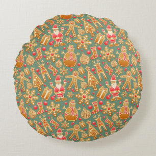 Gingerbread/cookies/Christmas Round Pillow