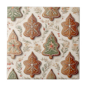 Gingerbread Cookies - Christmas Trees & Stars Tile