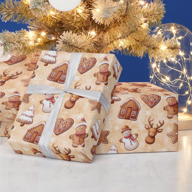 Gingerbread Cookies Christmas Wrapping Paper (Holidays)