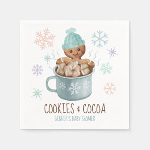 Gingerbread Cookies & Cocoa Boy Baby Shower  Napkin