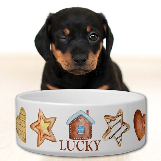 Gingerbread cookies cute Christmas pet bowl (Creator Uploaded)