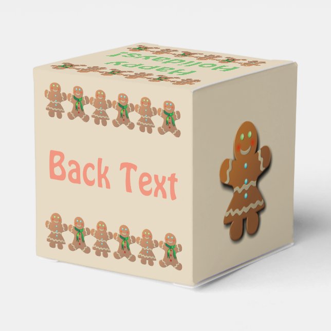 Gingerbread Cookies Dancing Favor Box (Back Side)