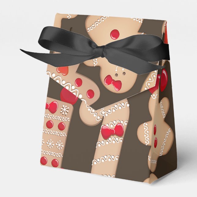 Gingerbread Cookies Holiday Cookie Exchange Party Favor Box (Front Side)