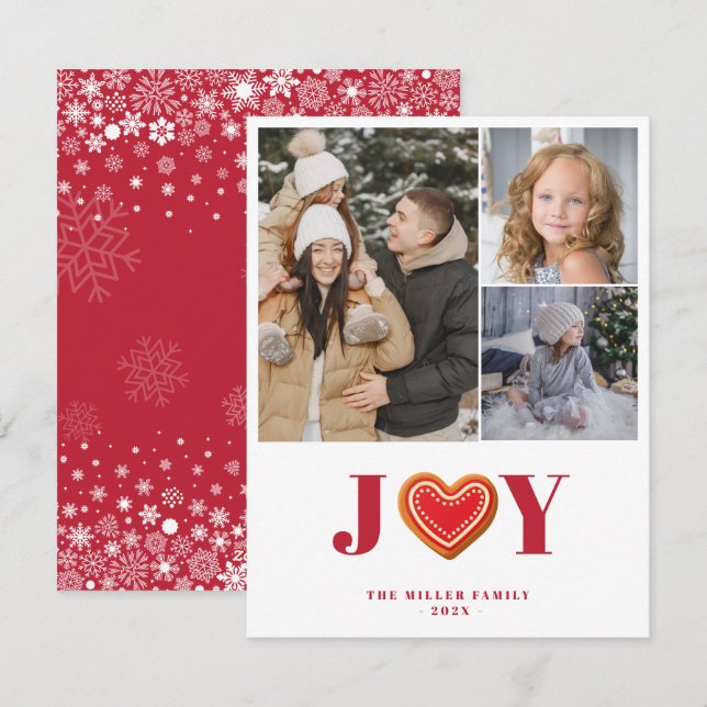 Gingerbread Cookies Joie Noël Multi Carte photo (Devant / Derrière)