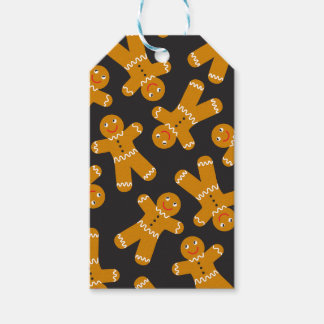 Gingerbread Cookies on black  Gift Tags