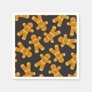 Gingerbread Cookies on black Napkin