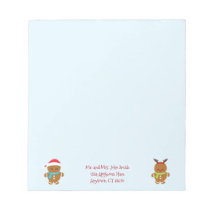 Gingerbread Cookies Personalized Name & Address Notepad