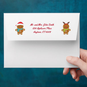 Gingerbread Cookies Personalized Return Address Envelope