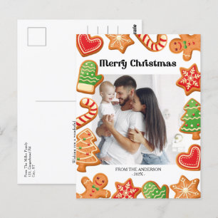 Gingerbread Cookies Photo Christmas  Postcard