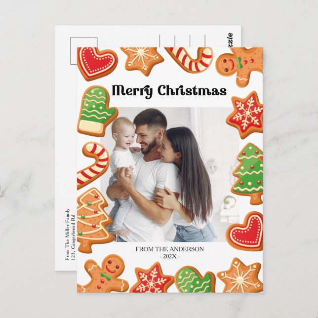 Gingerbread Cookies Photo Christmas  Postcard (Front/Back)