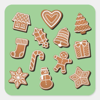 Gingerbread Cookies Square Sticker
