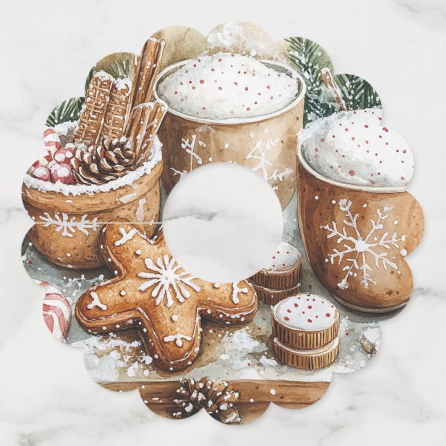 Gingerbread Cookies Wine Glass Tag (Front)