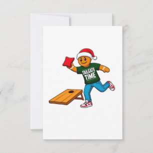 Gingerbread Cornhole Christmas Sport Holiday Thank You Card
