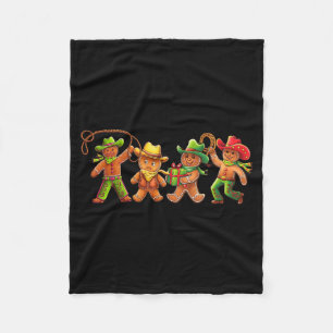 Gingerbread Cowboy Christmas Cookie Baker Western  Fleece Blanket