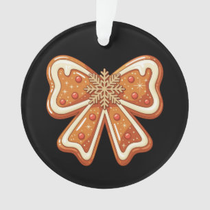 Gingerbread Cute Coquette Bow Christmas Girly Xmas Ornament
