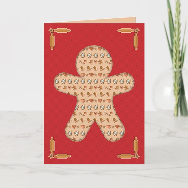 Gingerbread Cutout Holiday Card (Front)