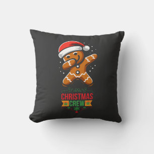 Gingerbread Dabbing Christmas Throw Pillow