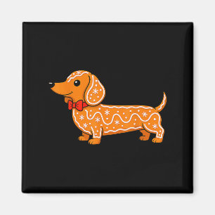 Gingerbread Dachshund Christmas Cute Weiner Dog Magnet