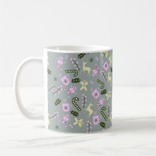 Gingerbread Deer Candycane Greenery Christmas  Coffee Mug