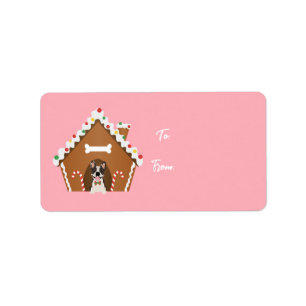 Gingerbread Dog House Christmas Label