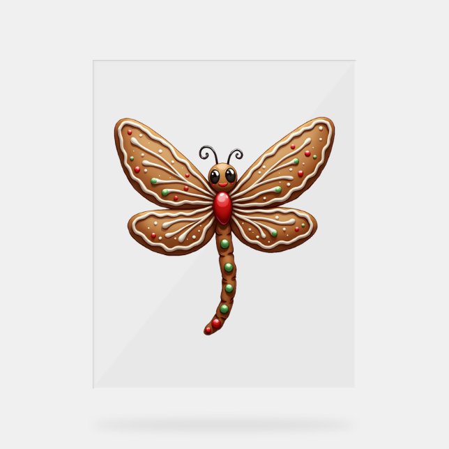 Gingerbread Dragonfly Acrylic Sign (Front)