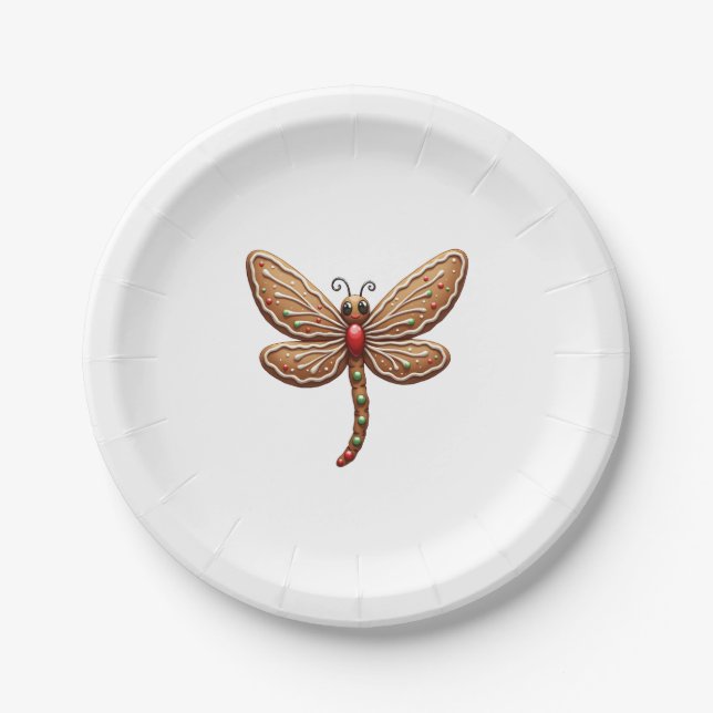Gingerbread Dragonfly Paper Plate (Front)