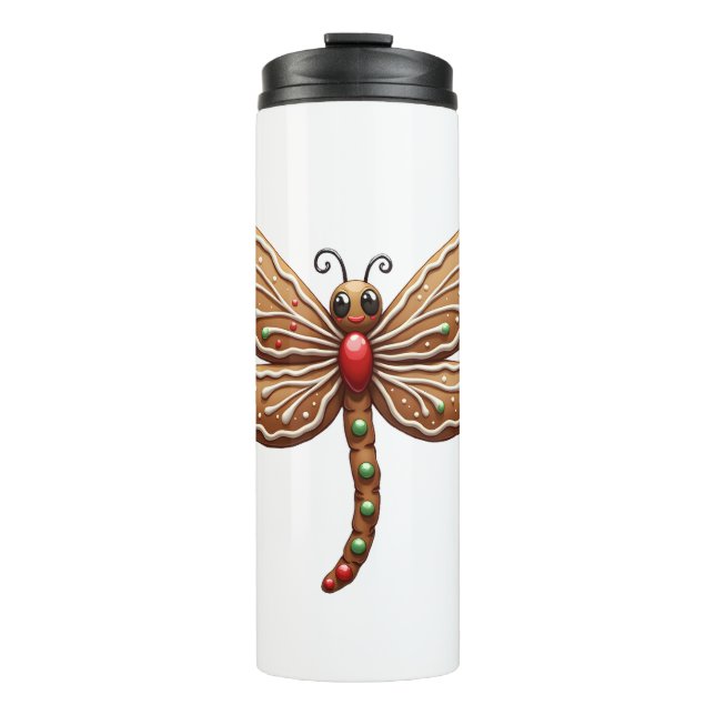 Gingerbread Dragonfly Thermal Tumbler (Front)