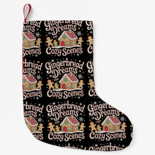 Gingerbread Dreams And Cozy Scenes Christmas Xmas Small Christmas Stocking