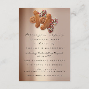 Gingerbread Drips Rose Gold Christmas Eve Invitation
