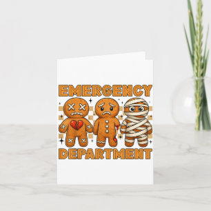 Gingerbread Emergency Department Christmas Nurse D Card
