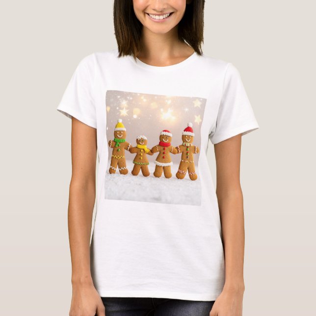 Gingerbread Family Christmas T-Shirt (Front)