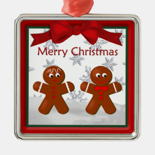Gingerbread Family of Two Couple Premium Ornament
