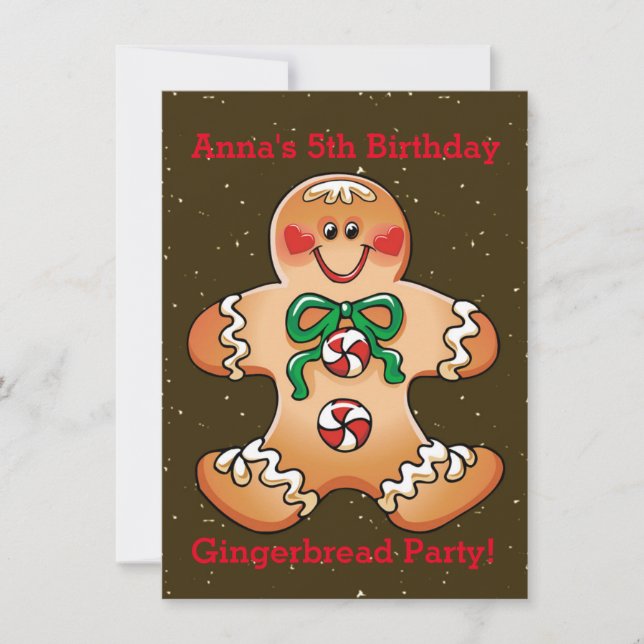 Gingerbread Fête de Noël Invitations (Devant)