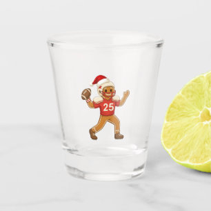 Gingerbread Football Christmas 2026 Holiday Sports Shot Glass