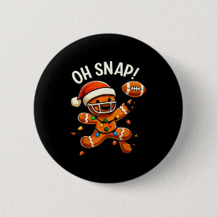 Gingerbread Football Oh Snap Christmas Lights Desi 2 Inch Round Button