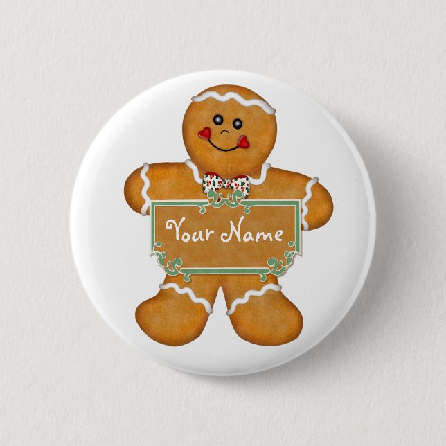 Gingerbread Fun 2 Inch Round Button (Front)