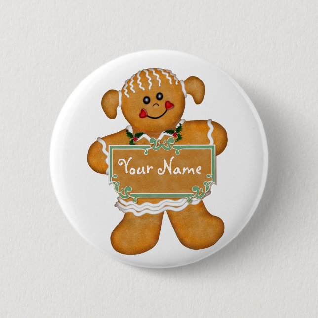 Gingerbread Fun 2 Inch Round Button (Front)